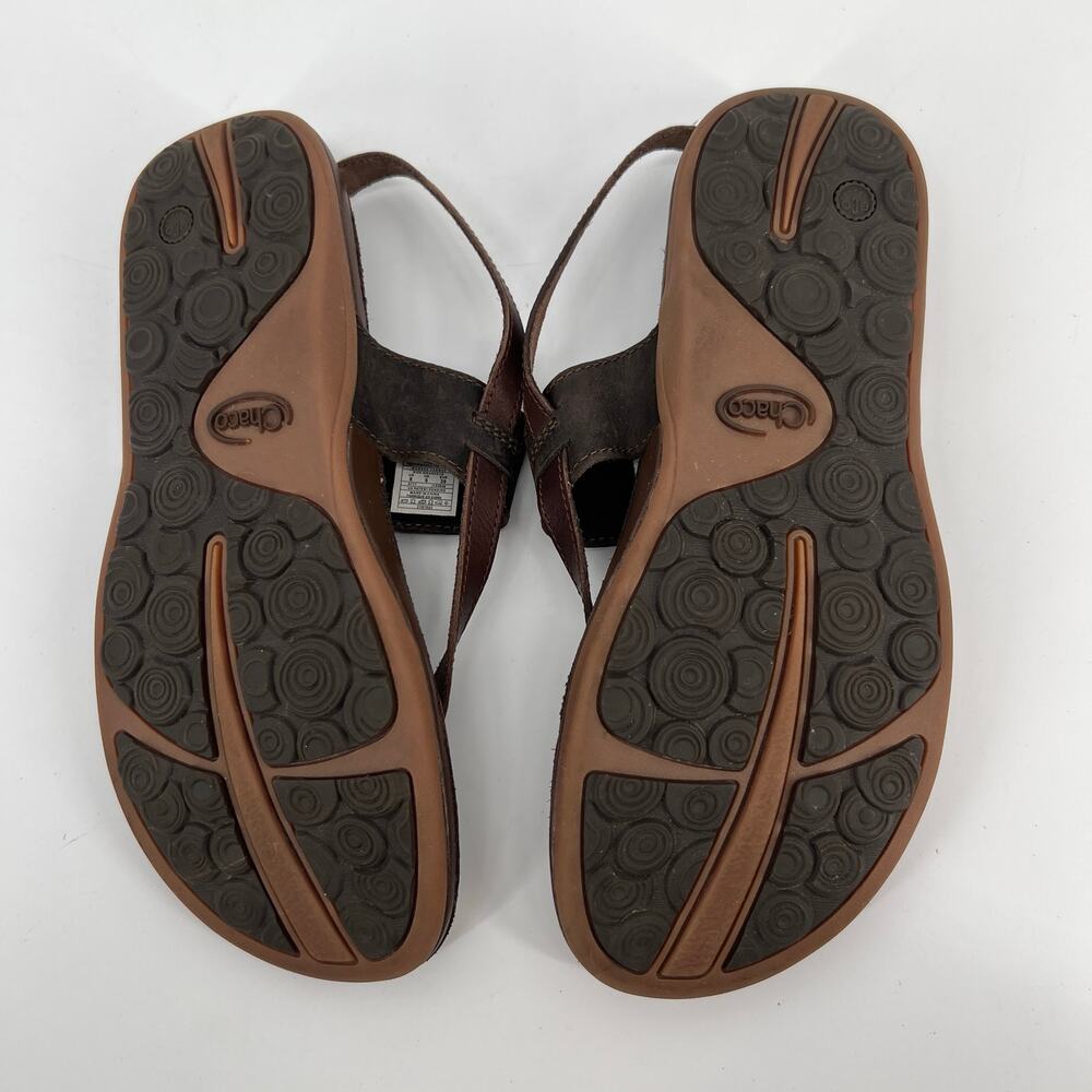 Chaco Maya II Sandal Women 8 / 39 Java Brown Leather Thong Ankle Strap Gladiator - Picture 7 of 8